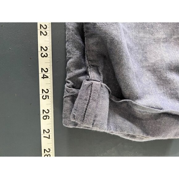 Dockers Womens Blue Linen-Blend Cropped Pants Size 8P Petite lagenlook beachy - Picture 10 of 13